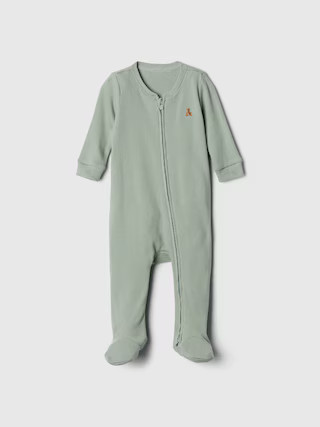 Baby Ribbed Two-Way Zip One-Piece | Gap Factory