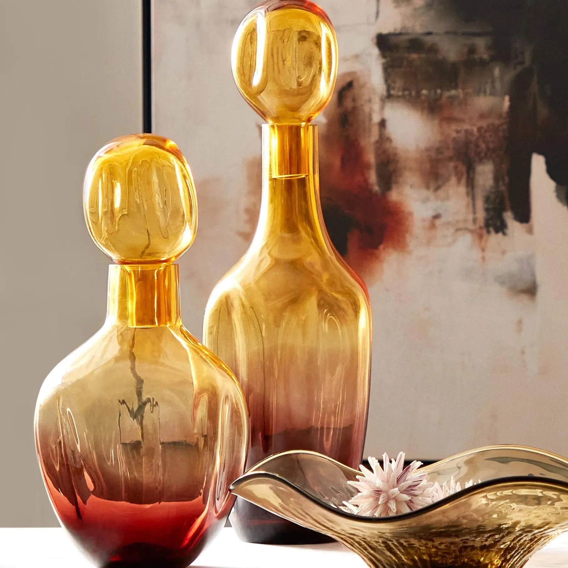 Belus Glass Vase | Brown | Décor Vase | Z Gallerie | Small 8.5" Diameter x 16.9"H | Hand blown glass | Z Gallerie