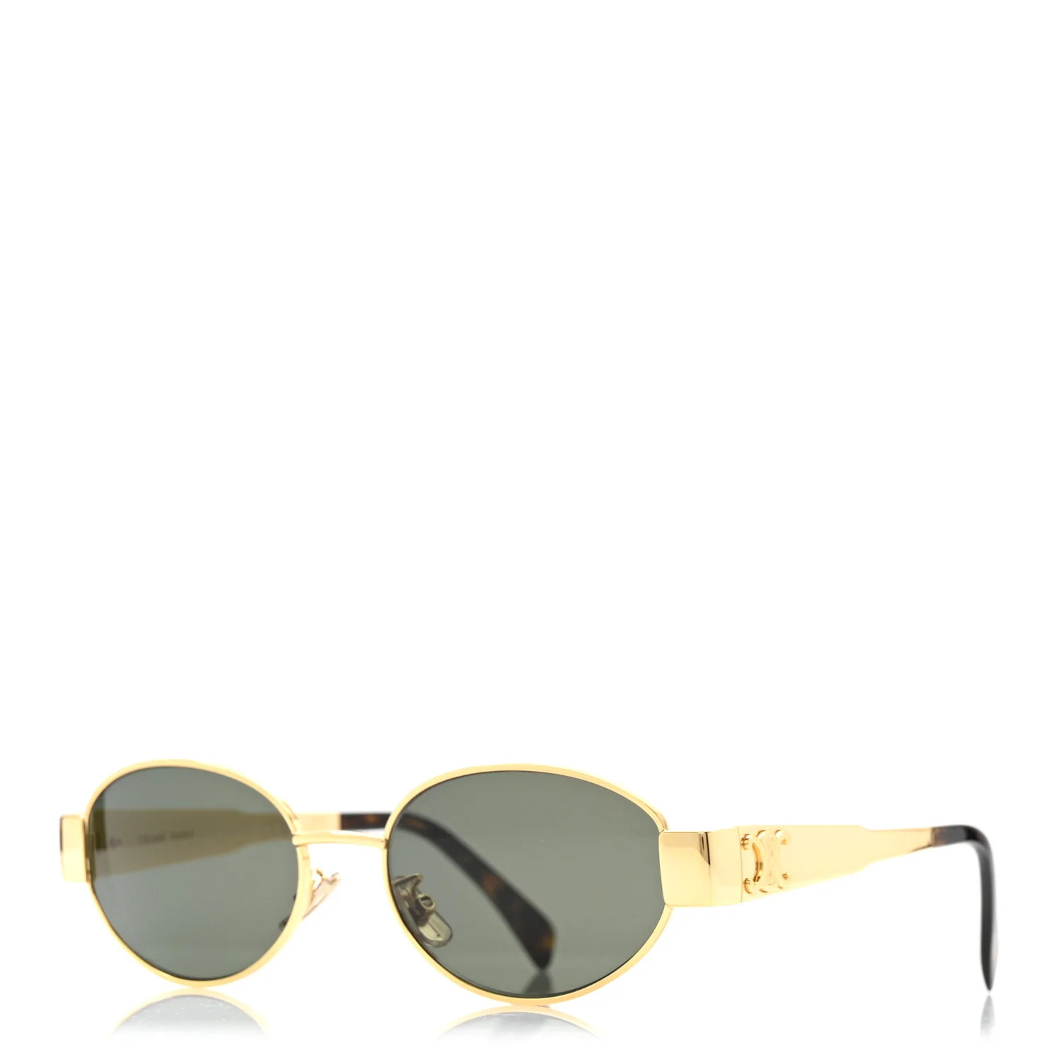 Metal Triomphe 01 Sunglasses CL40235U Gold Green | FASHIONPHILE (US)