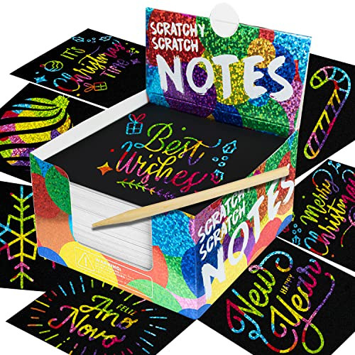 PURPLE LADYBUG Rainbow Holographic Scratch Art Paper Mini Notes - Cool Stocking Stuffers for Kids... | Amazon (US)