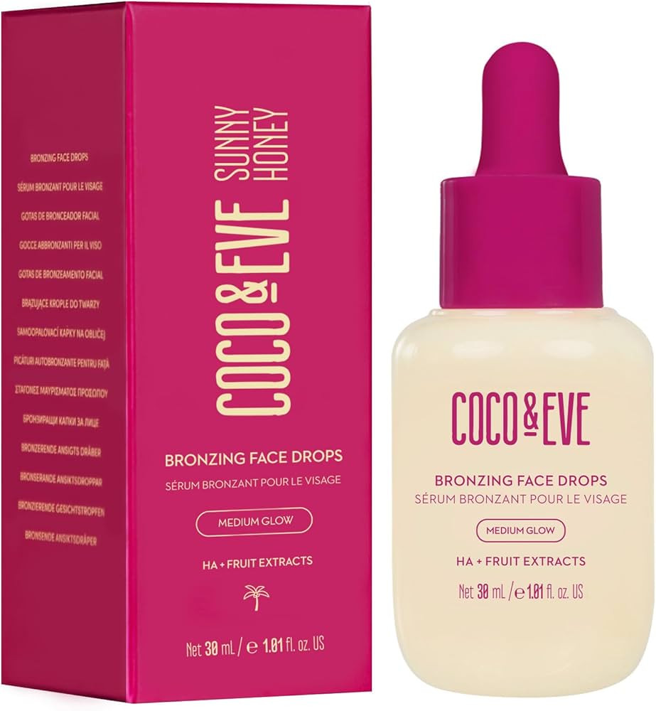 Coco & Eve Sunny Honey Bronzing Face Tanning Drops (Medium Glow) for Natural Self Tanning Hydrati... | Amazon (US)