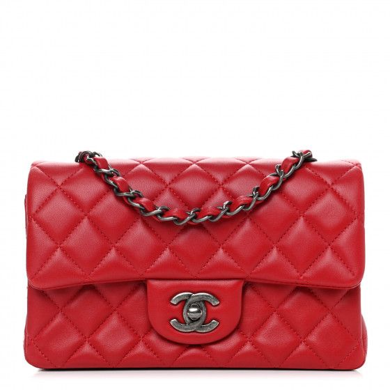 CHANEL

Lambskin Quilted Mini Rectangular Flap Red | Fashionphile