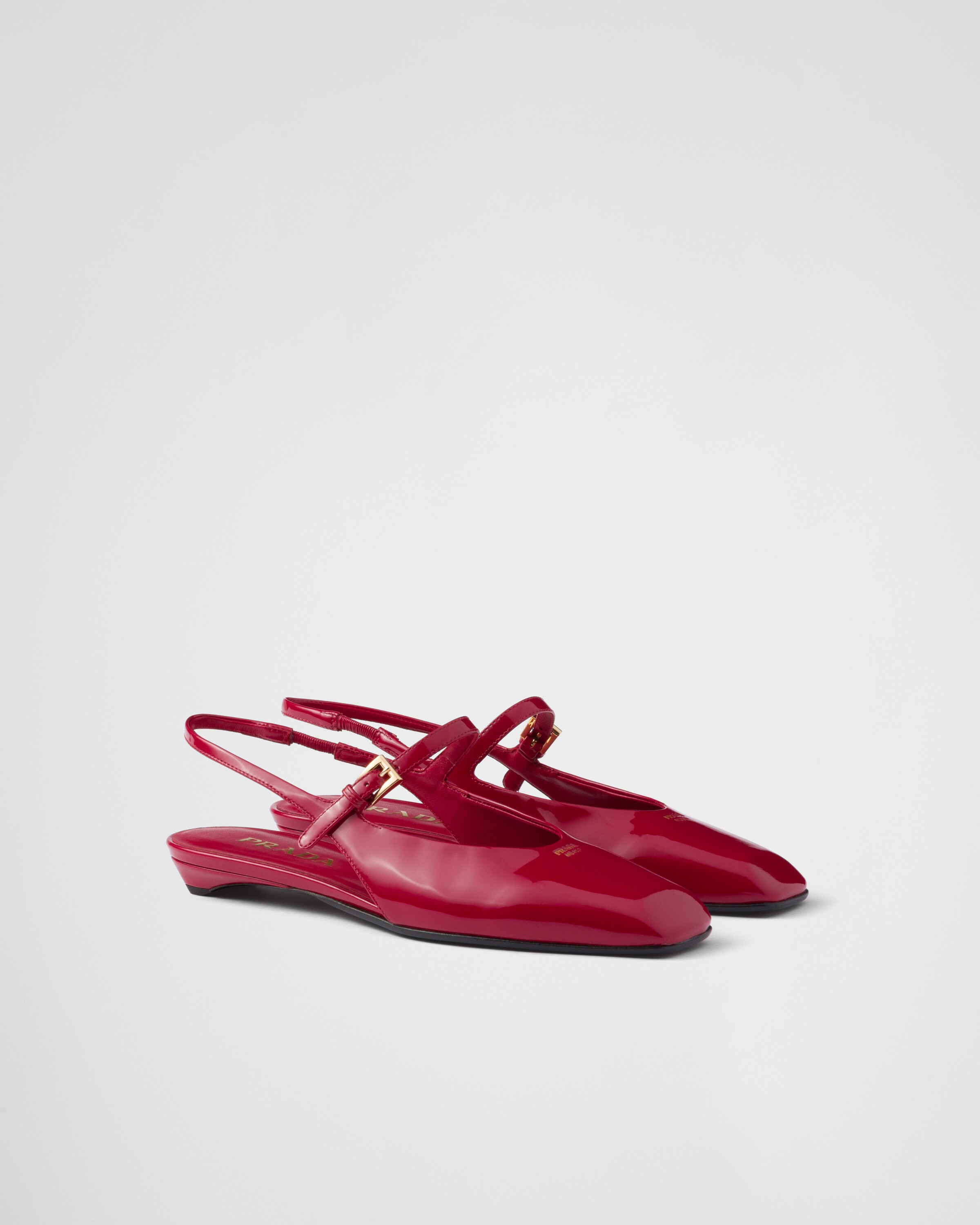 Patent leather slingback ballerinas | Prada US