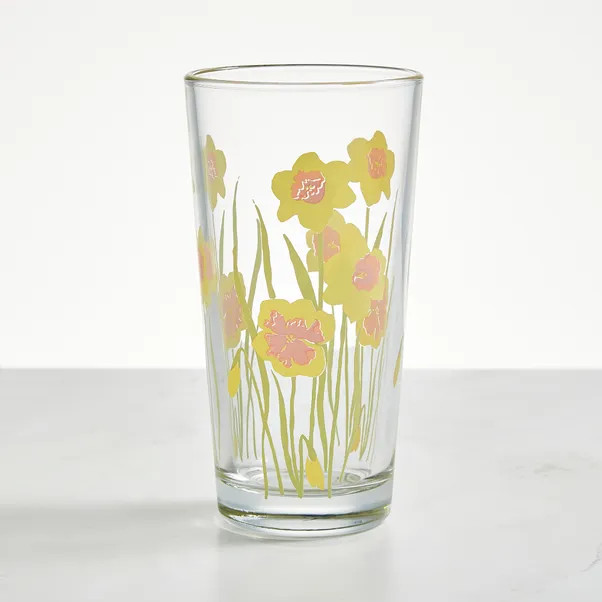Daffodil Floral Highball Glass | Dunelm