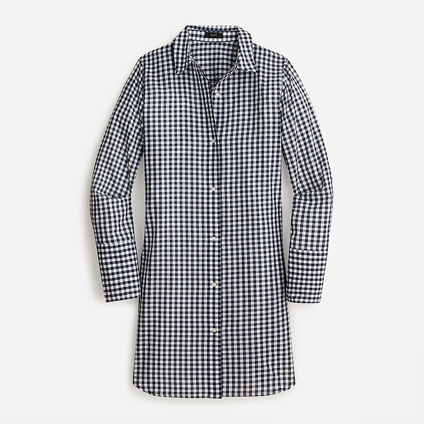 Cotton voile beach shirt in gingham | J. Crew US