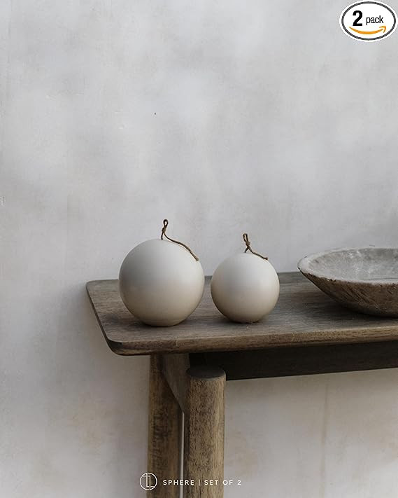 LAWA Sphere Set of 2 Candle - Beautiful Handmade Pillar Scented Soy Wax Elegant Aesthetic Candle ... | Amazon (US)