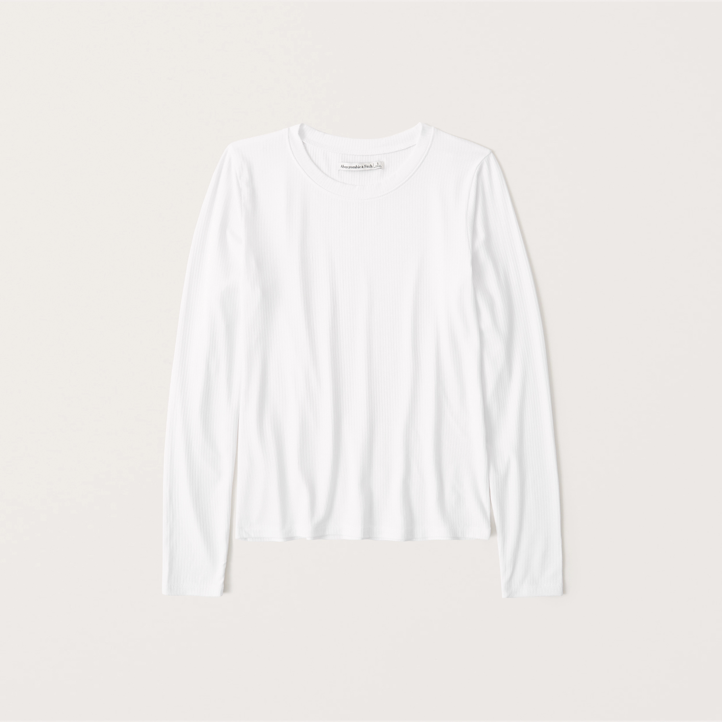 Long-Sleeve Drapey Ribbed Tee | Abercrombie & Fitch (US)