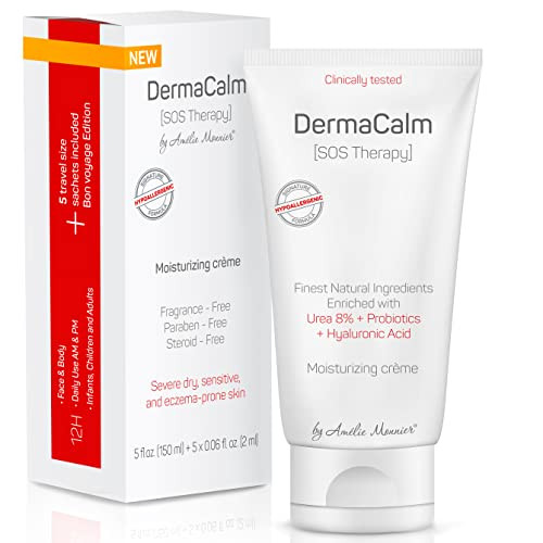 Clinically Tested DermaCalm SOS Therapy - Eczema Psoriasis Dermatitis Prone, Dry Skin - Urea 8%, Probiotics w/Best Natural Ingredients - Itchy, Severely Dry, Scaly Skin. Adults & Kids, Eczema Cream | Amazon (US)