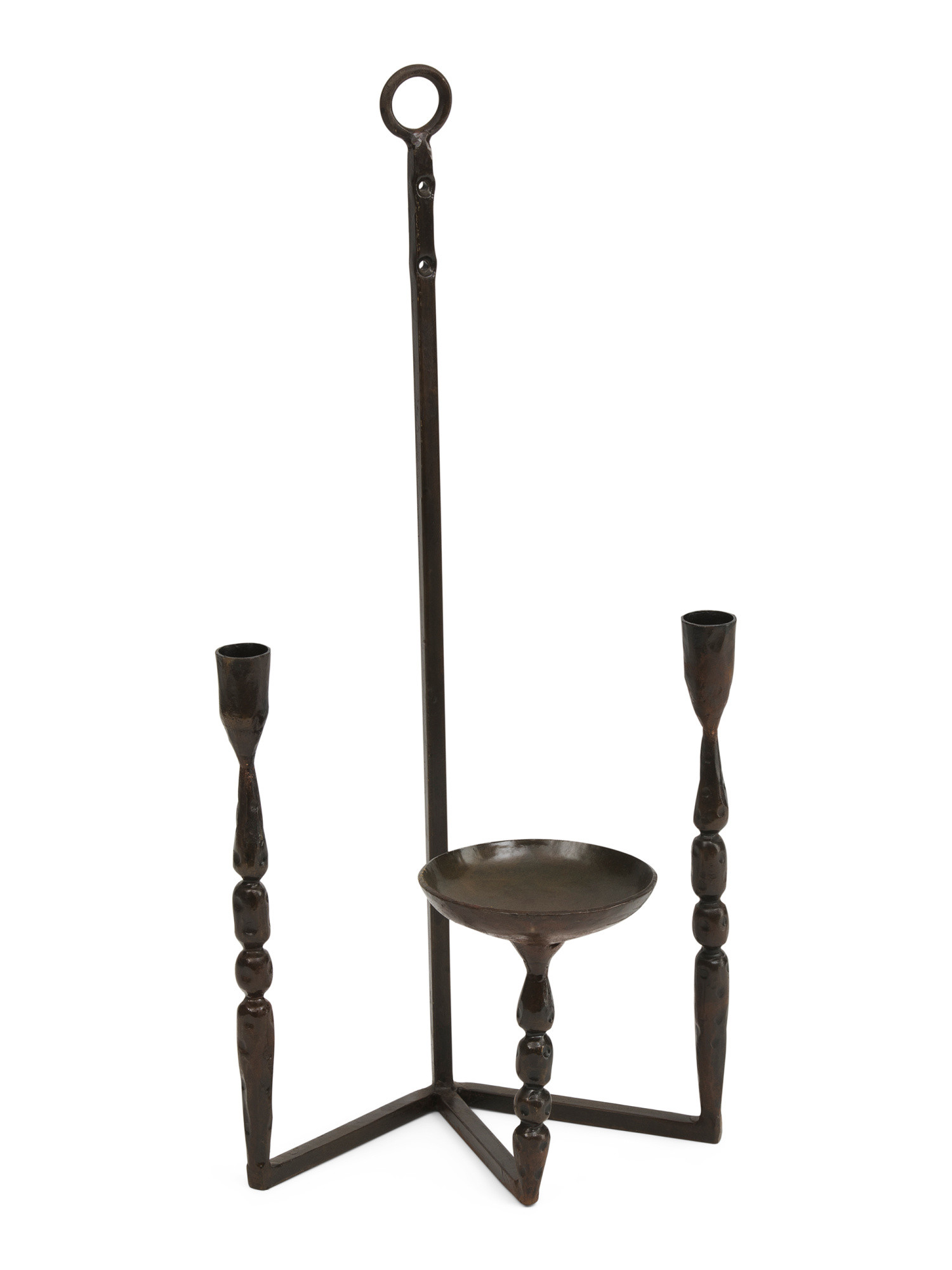 10.5x8.5x21.5 Forged Iron Wall Taper And Pillar Candle Holder | TJ Maxx