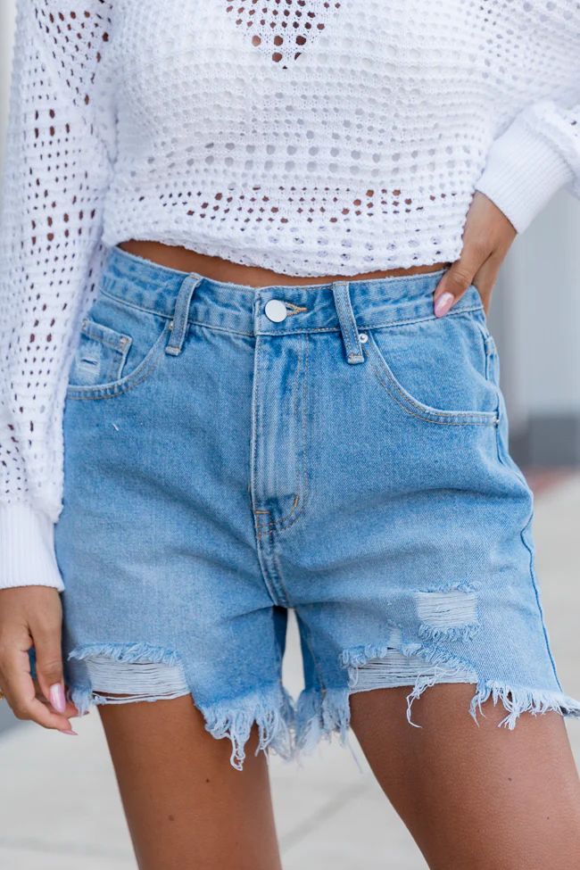 Classic Medium Distressed High Waisted Shorts FINAL SALE | Pink Lily