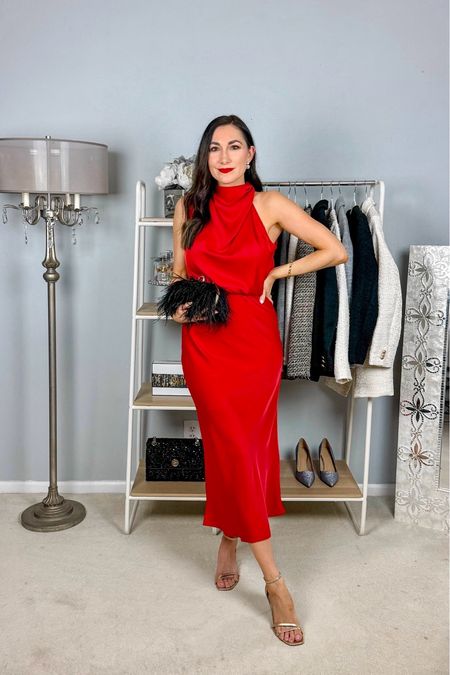 Elegant Valentine’s Day Outfit ❤️

Red midi dress size small, TTS
Gold ankle strap kitten heels size 7, TTS
Feather clutch 

Wedding guess dress 
Midi dress 
Galentine’s day 
Date night 

#amazonfashion #valentinesdayoutfit #mididresses #datenightoutfit #galentinesday #whattowear #valentinesday #weddingguestdress #outfitideas4you #classystyle #womenwithstyle #amazondress 

#LTKwedding #LTKstyletip #LTKfindsunder100