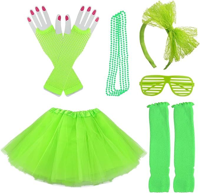 Miayon Kids 6 in 1 Costume Accessories 1970s 1980s Fancy Outfits and Dress for Cosplay Party Them... | Amazon (US)