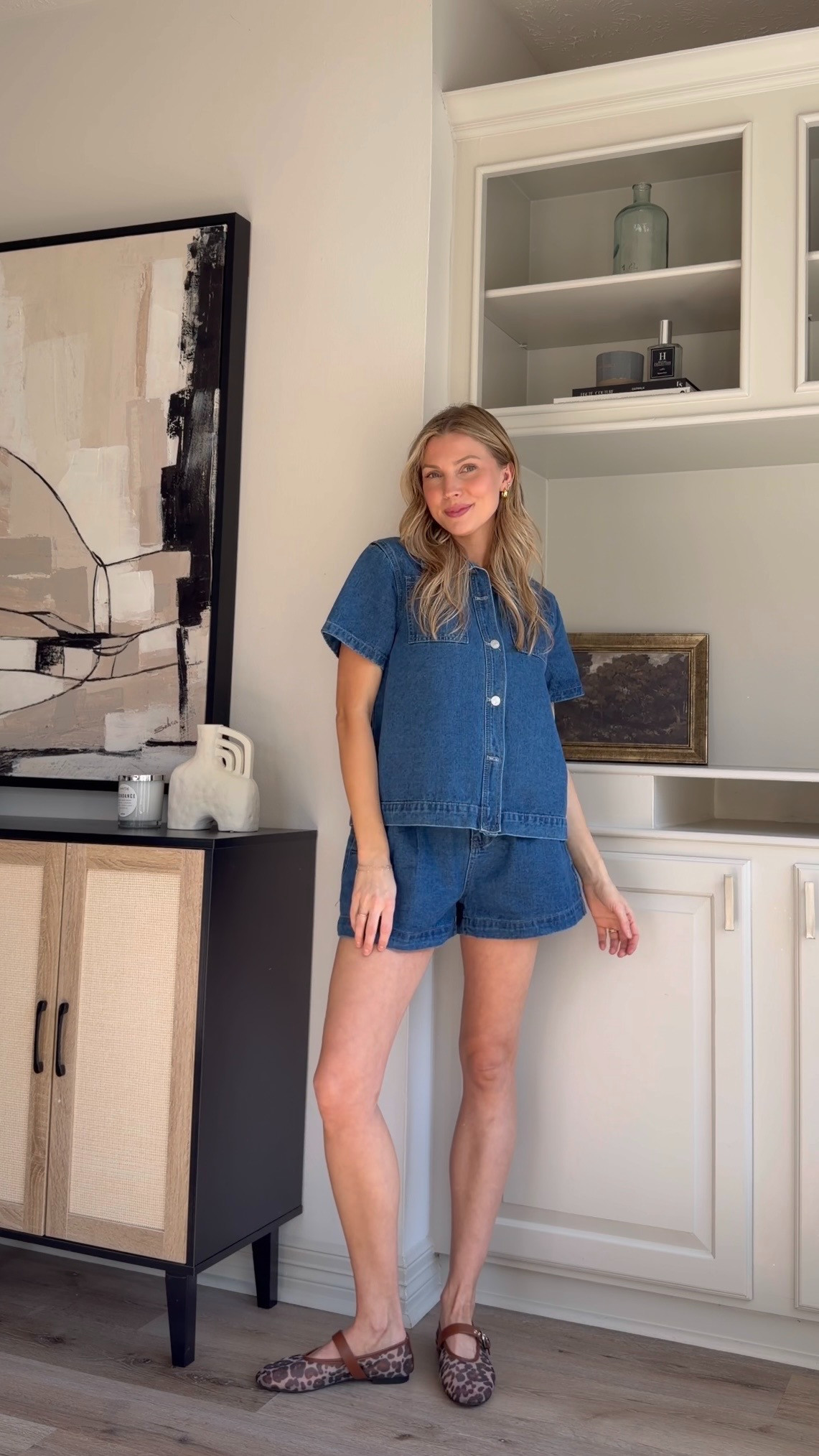 Everyday cute mom outifit | Wearing M in denim set!  

 