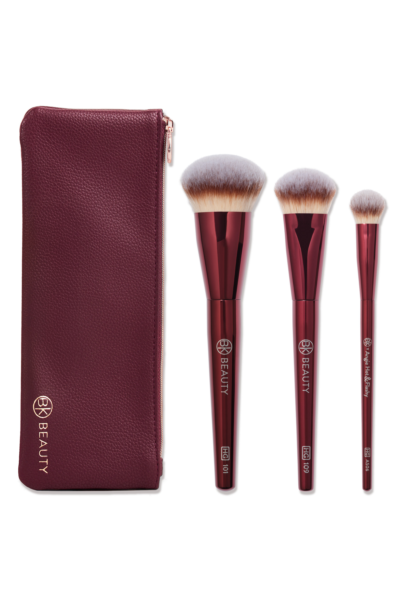 Holy Grail Brush Trio - Signature Series Burgundy Metal Set with Travel Pouch | Nordstrom | Nordstrom