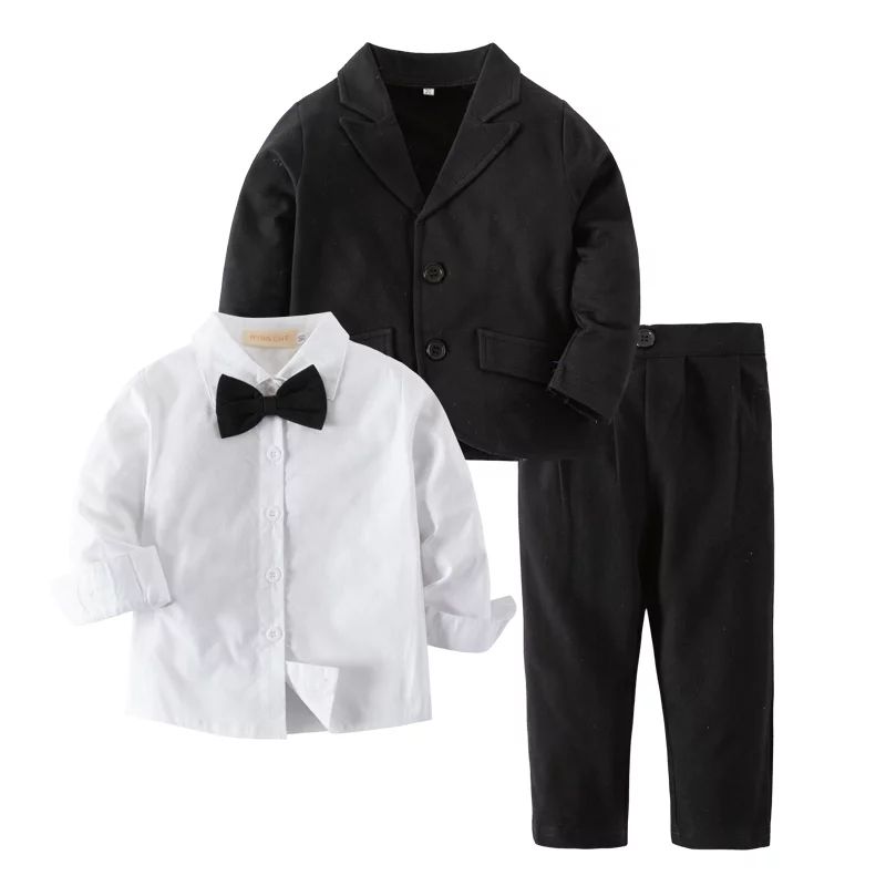 Bilo Baby Boy Tuxedo Formal Wear Suit 3-PC Shirt Pants and Jacket (18-24 Months) - Walmart.com | Walmart (US)