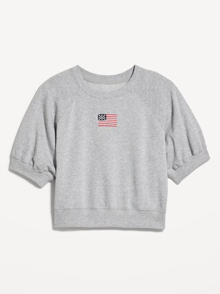 Short-Sleeve Cropped Raglan Sweatshirt | Old Navy | Old Navy (US)