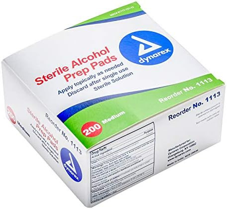 Dynarex Alcohol Prep Pad Sterile, Medium, 200 count | Amazon (US)