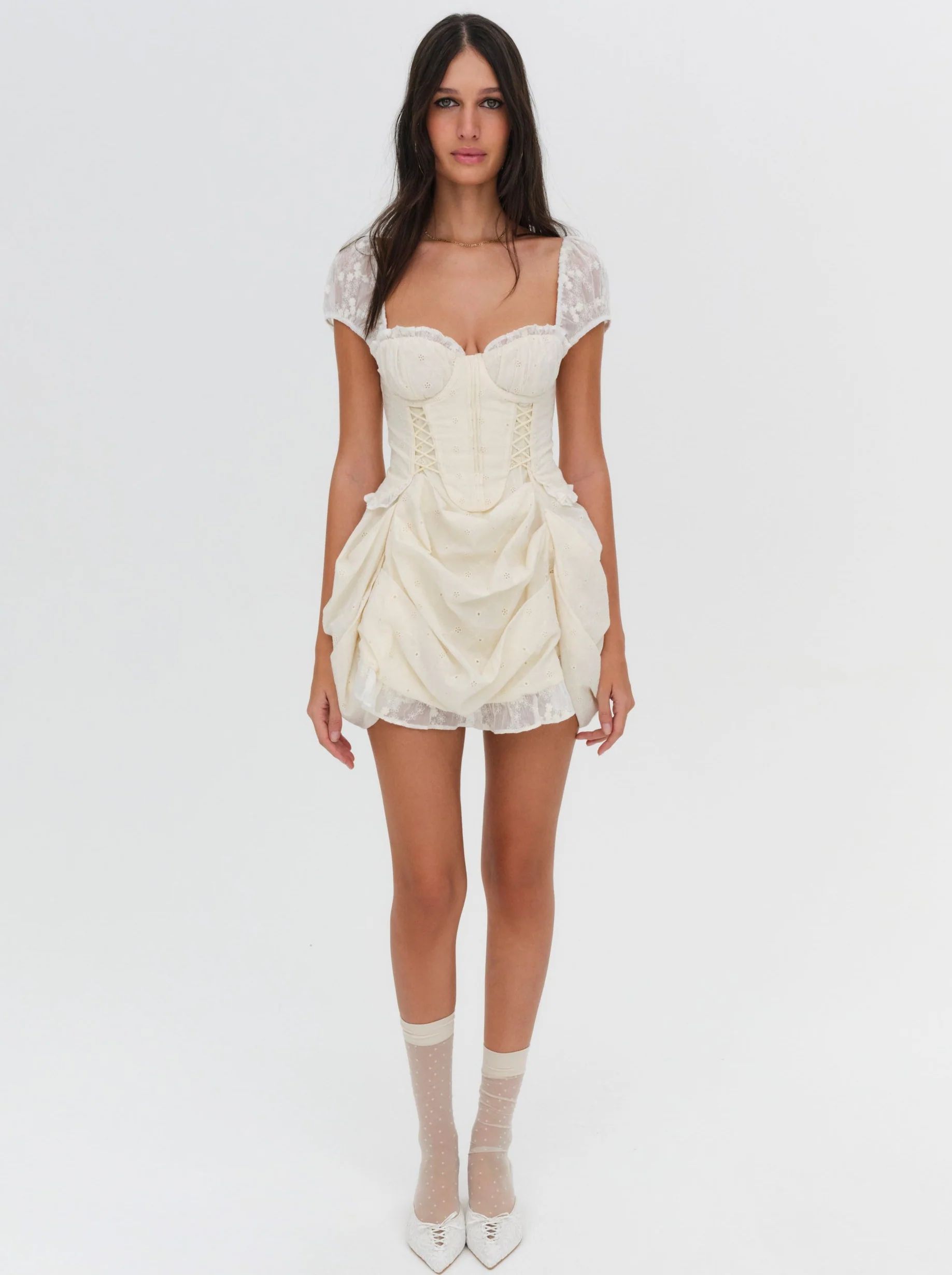 Morgan Mini Dress — Beige | For Love & Lemons
