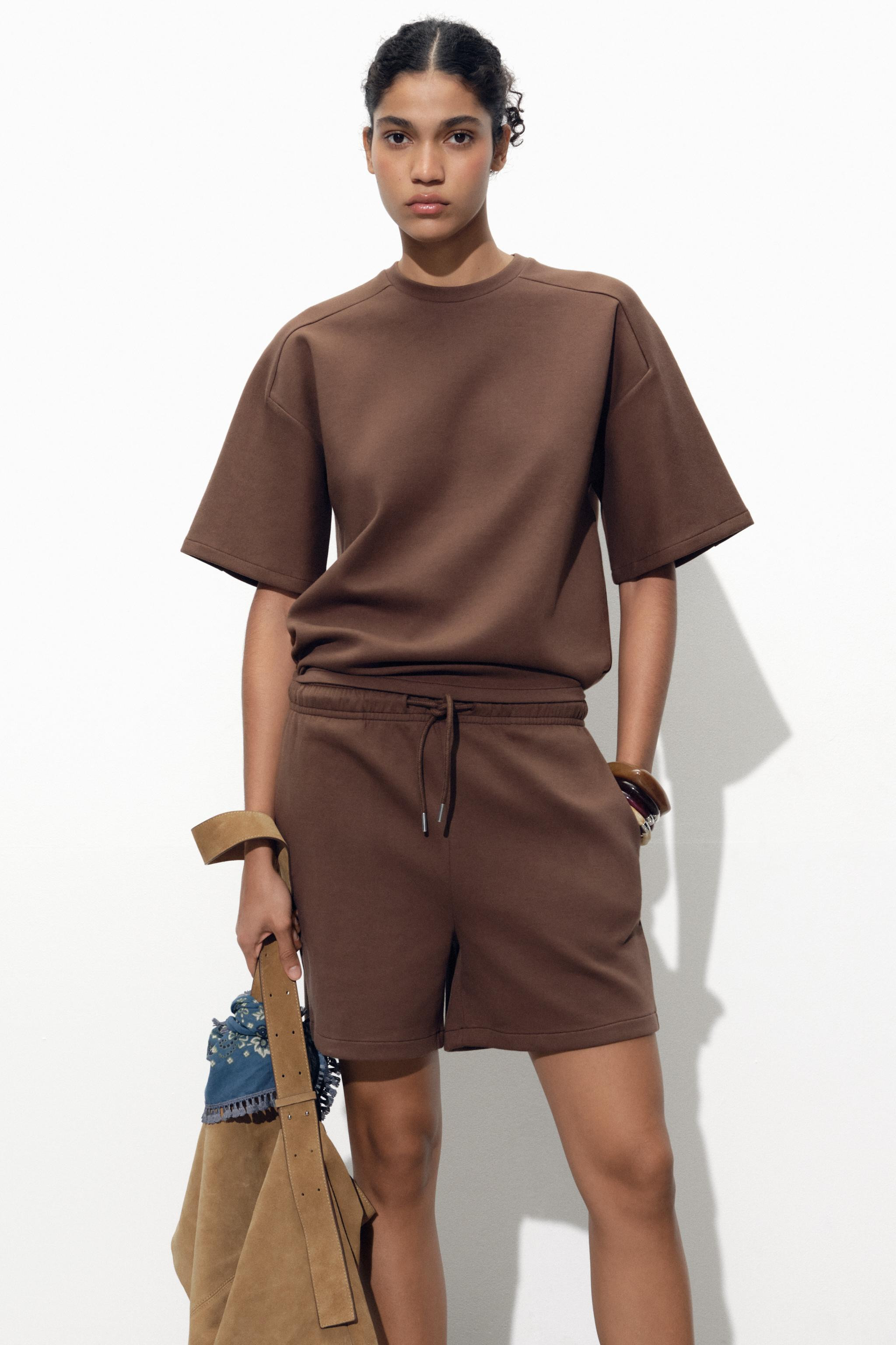 SHORT SLEEVE INTERLOCK SWEATSHIRT | Zara US