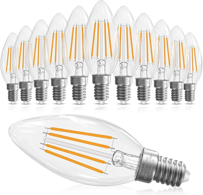 E12 Candelabra Bulb 40 watt Equivalent, E12 LED Bulb Dimmable Chandelier Light Bulbs, B10 Candle ... | Amazon (US)