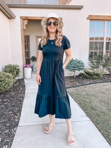 Black tiered maxi dress from old navy! Wearing S. 

#LTKstyletip #LTKfindsunder50 #LTKshoecrush