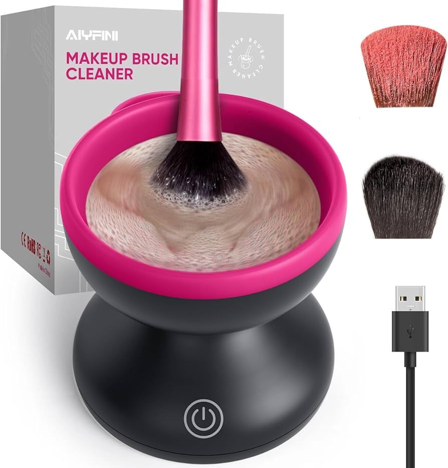 Electric Makeup Brush Cleaner Machine - Alyfini Portable Automatic USB Cosmetic Brushes Cleaner C... | Amazon (US)