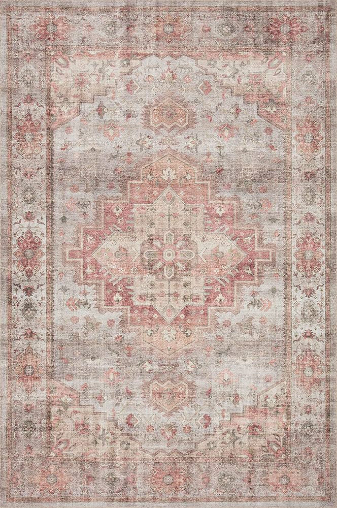 Loloi Heidi Collection HEI-02 Dove/Spice 7'-6" x 9'-6" Area Rug | Amazon (US)