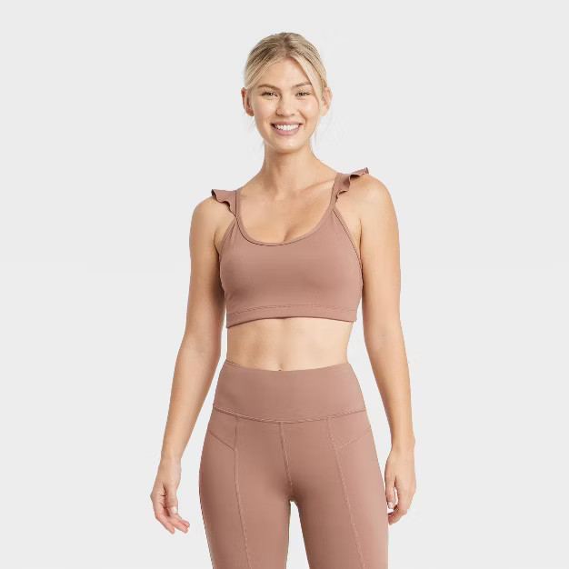 Women's Ruffle Strap Racerback Bra - JoyLab™ | Target