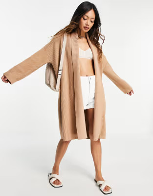 Mango oversized cardigan in camel | ASOS (Global)