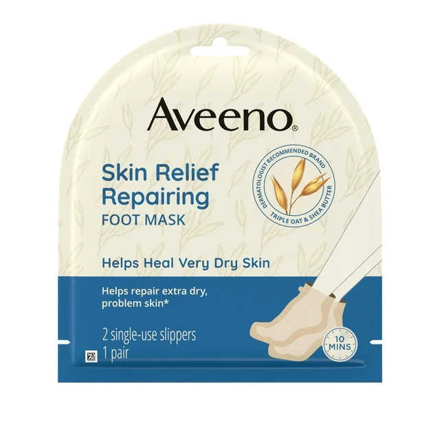 Aveeno Skin Relief Repairing Foot Mask for Dry Skin, 1 Pair of Gloves | Walmart (US)