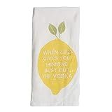 Foreside Home & Garden White Life Gives You Lemons 27 x 18 Inch Embroidered Kitchen Tea Towel | Amazon (US)