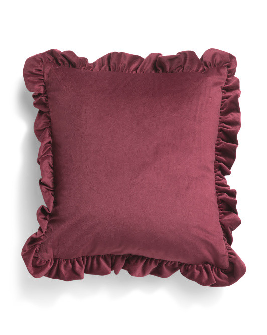 Made In Usa 18x18 Luxury Velvet Ruffle Pillow | TJ Maxx