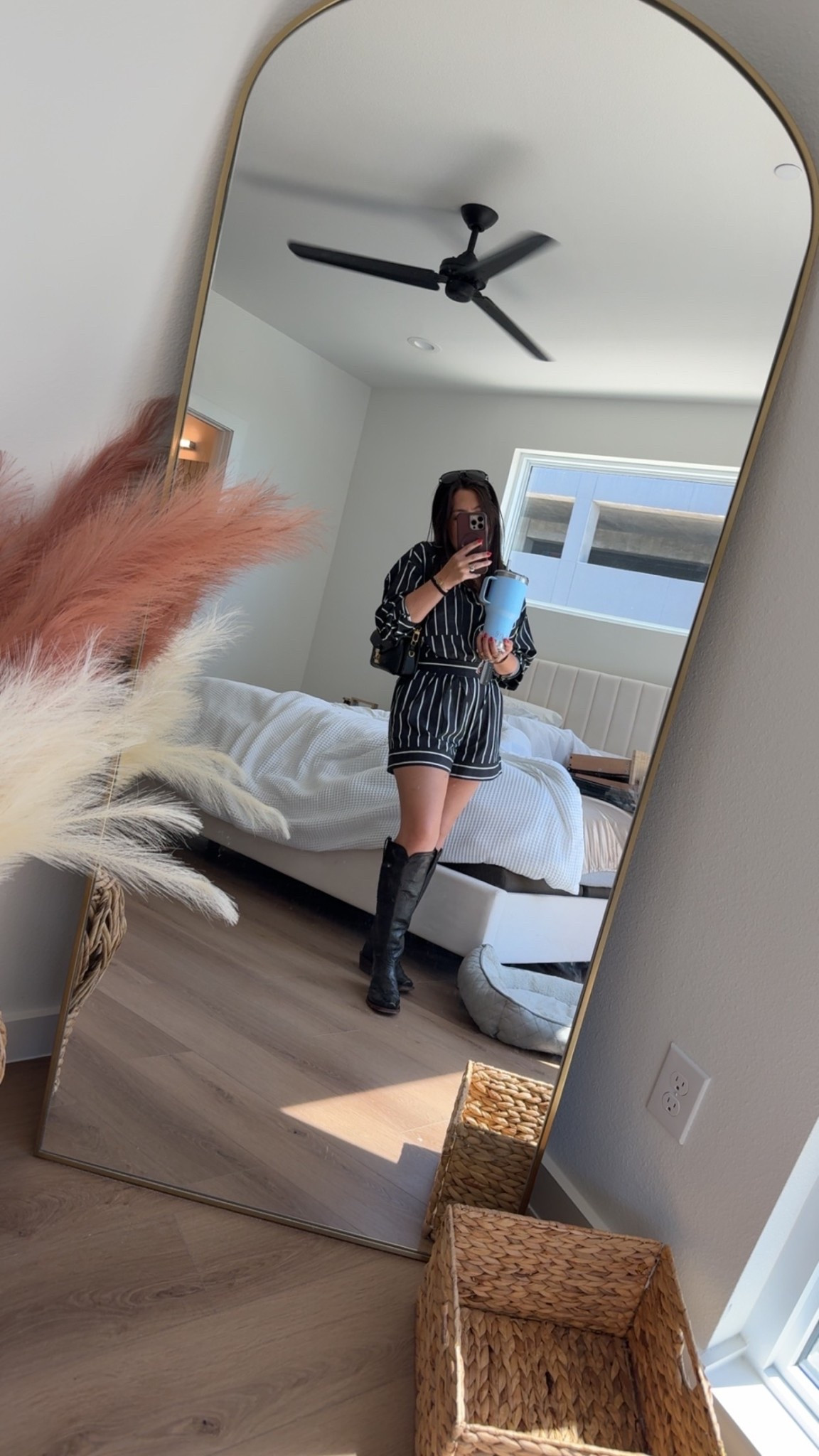 Super cute black and white stripped set that I wore to the rodeo. You can dress up or down or even wear separately! I paired it with gold jewelry and tall black cowboy boots 🖤 

Amazon finds, western finds, summer outfit 

#LTKPetite #LTKStyleTip #LTKWorkwear