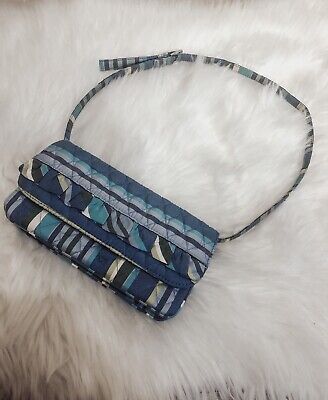 Vera Bradley Silk Caroline Small Bag Blue Stripe | eBay US