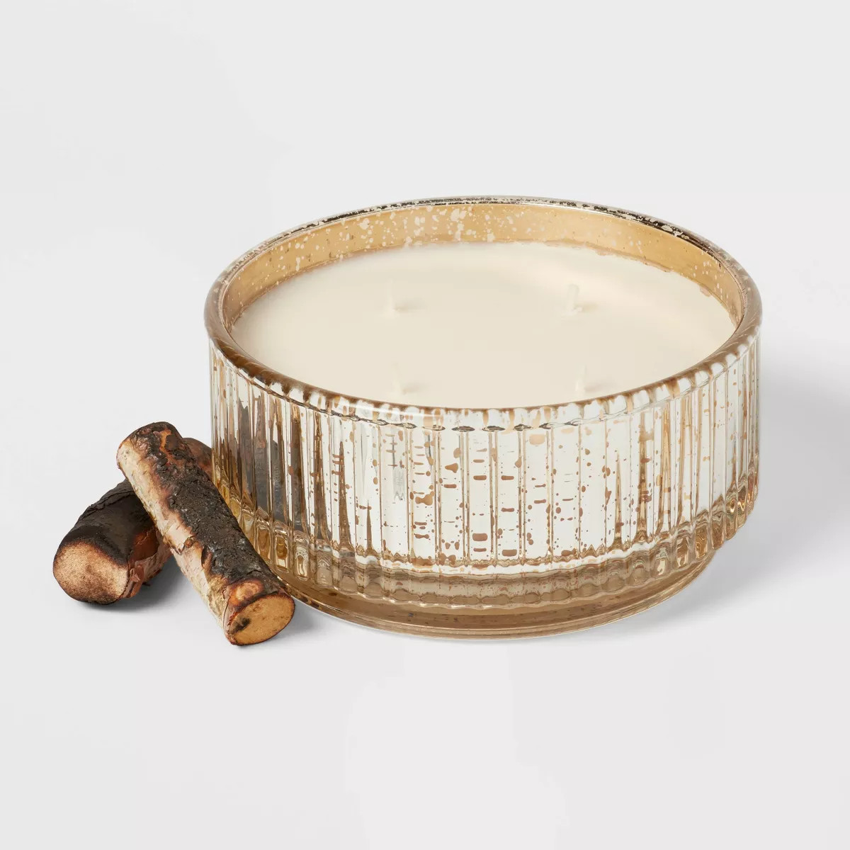 24oz Mercury Footed Ribbed Glass with Dustcover Gold/Fireside Glow - Threshold™ | Target