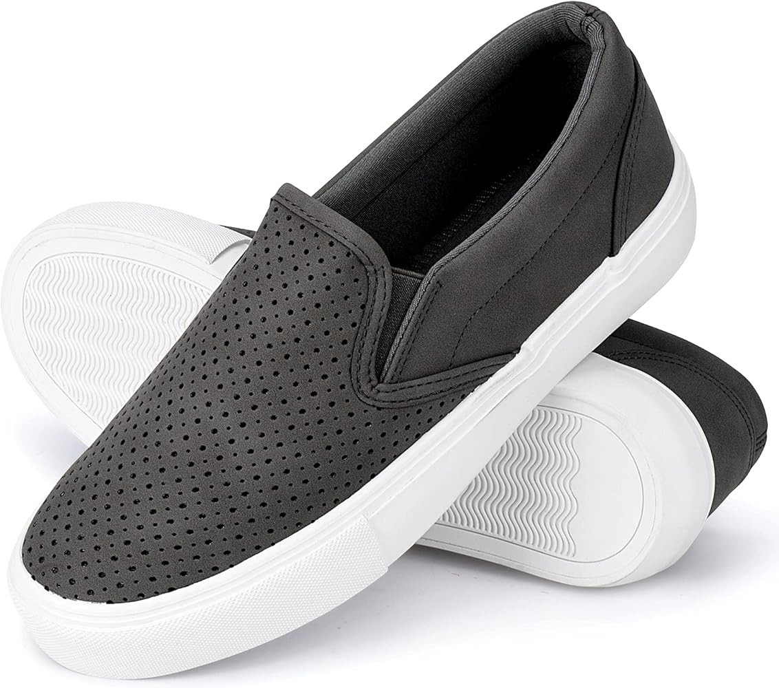 JENN ARDOR Women’s Fashion Sneakers Perforated Slip on Flats Comfortable Walking Casual Shoes | Amazon (US)
