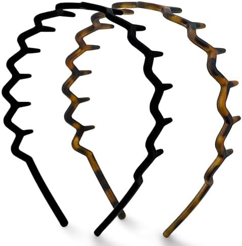 Kitsch Zig Zag Headbands for Women Non Slip – Fashion Accessories for Slicked Back Styles - Com... | Amazon (US)