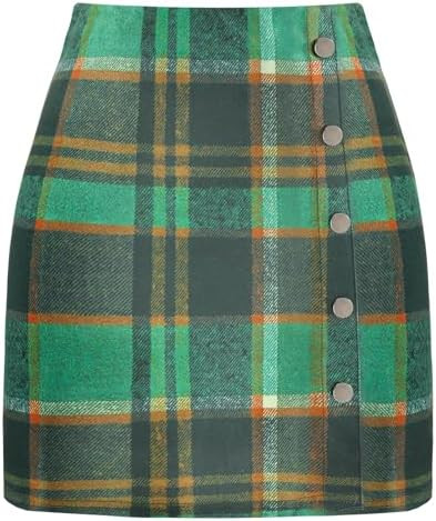 Plaid Mini Skirt for Women 2025 High Waist A Line Pencil Fall Skirts Casual Bodycon Skirt Christm... | Amazon (US)