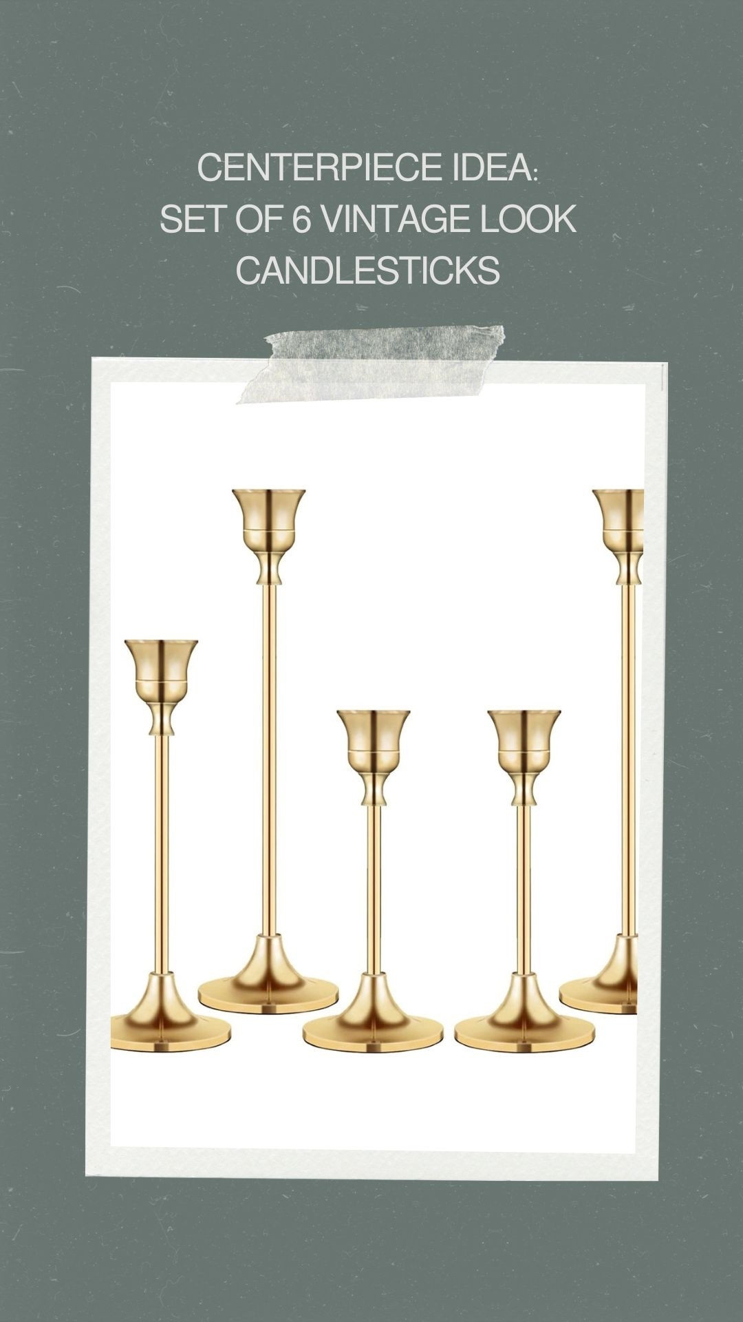 Skip the thrift stores if you’re out of time, and these classic candle holders would look stunning as a centerpiece!