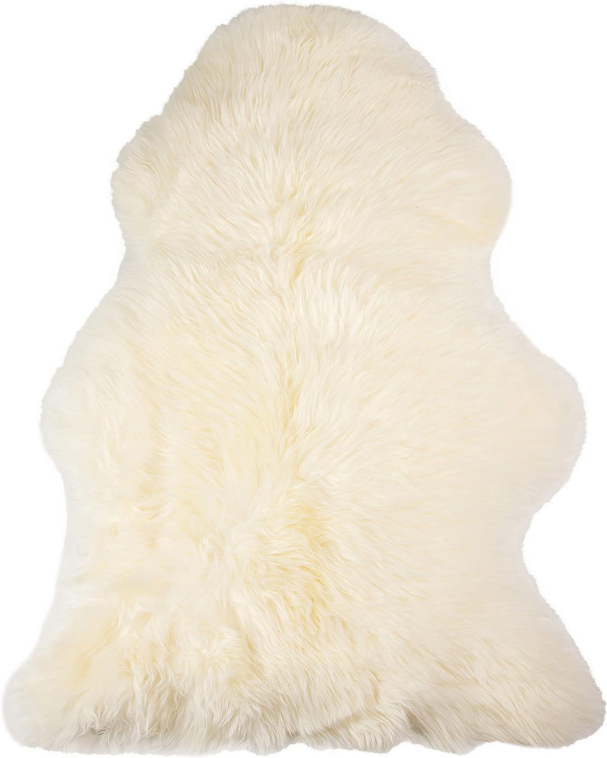 Natural Milan Genuine Sheepskin Area Rugs with Thick and Lush Pile, Fluffy Sheep Fur Rug with Ant... | Amazon (US)