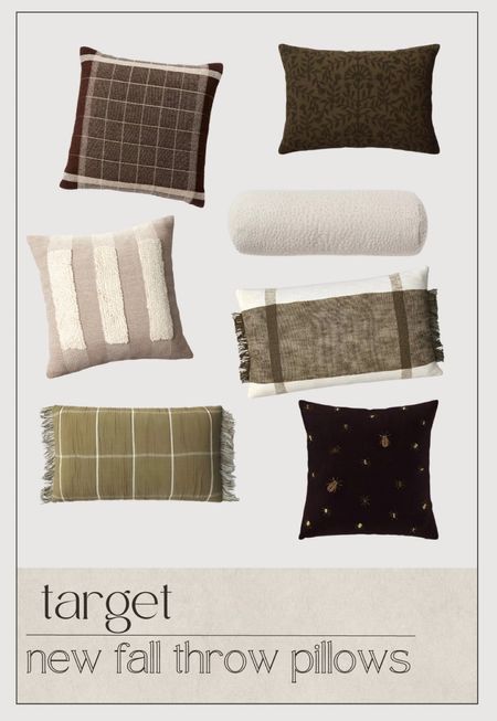 Target New Fall Throw Pillows
—

Home decor, rugs, accent table, lamp, coffee table book, art, wall decor, couch, coffee table decor, throw pillows, neutral home decor, home,pillow, affordable, fall . Autumn

#LTKSeasonal #LTKfindsunder50 #LTKhome