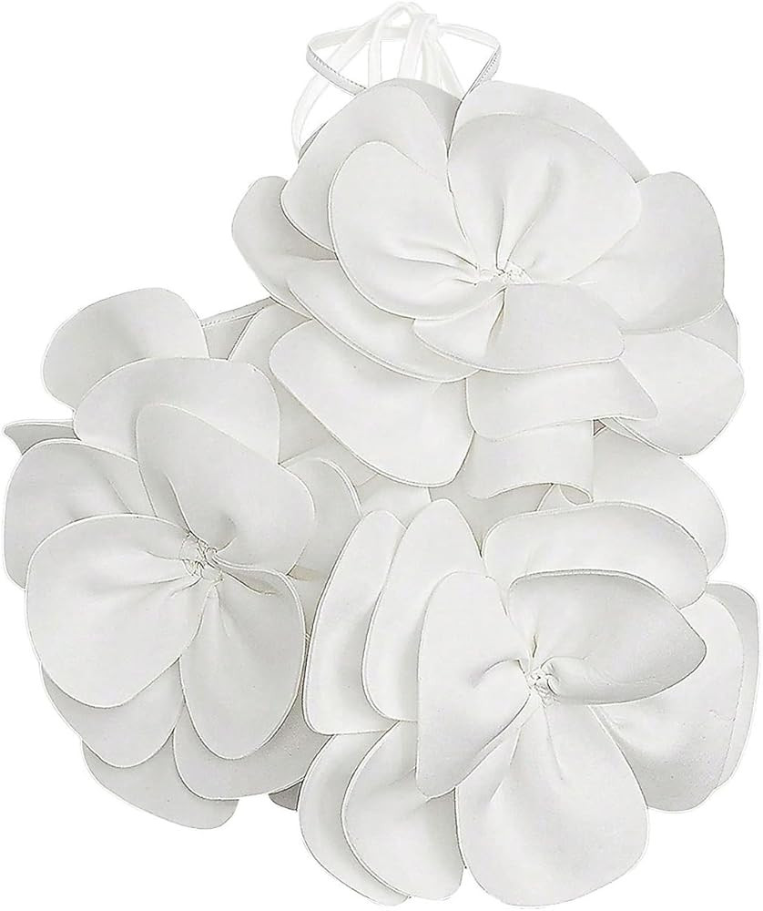 WDIRARA Women's 3D Flower Backless Halter Cami Top Sleeveless Camisole Crop Tops | Amazon (US)