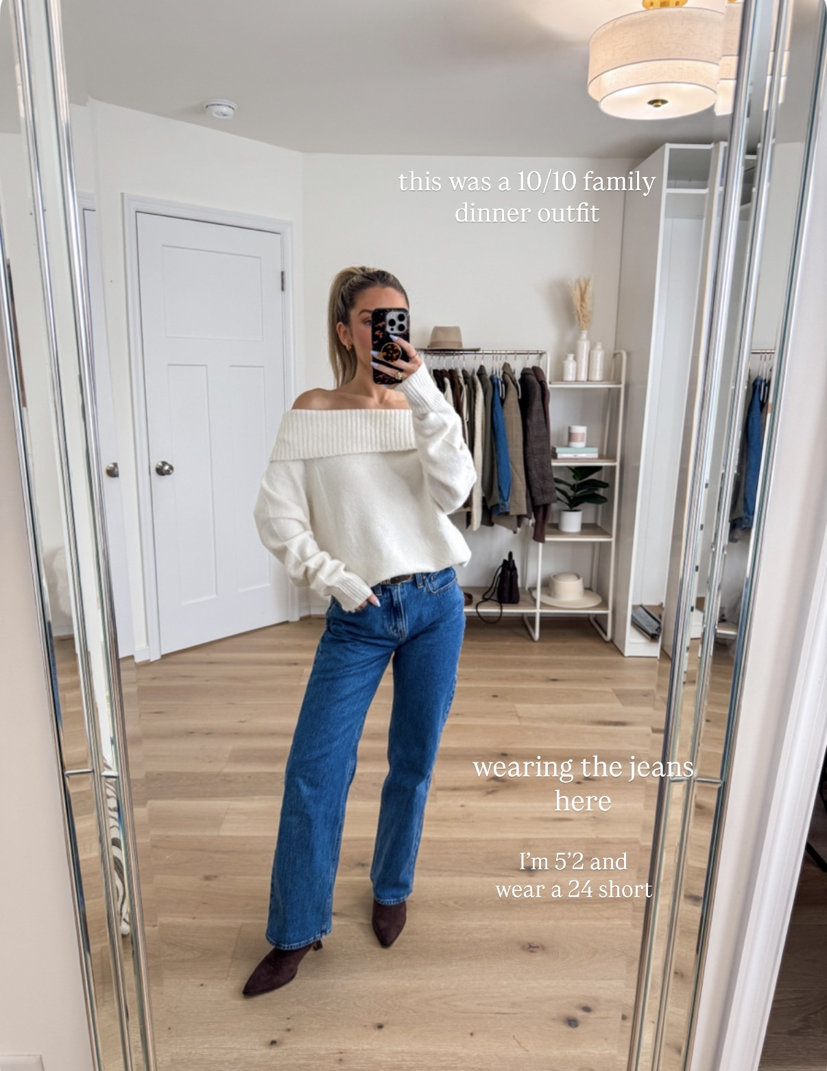 Elevated causal ootd 
+ sweater: xs
+ jeans: 24 short Boots
Boots: true to size 

#LTKootd #LTKFindsUnder100 #LTKmomlife