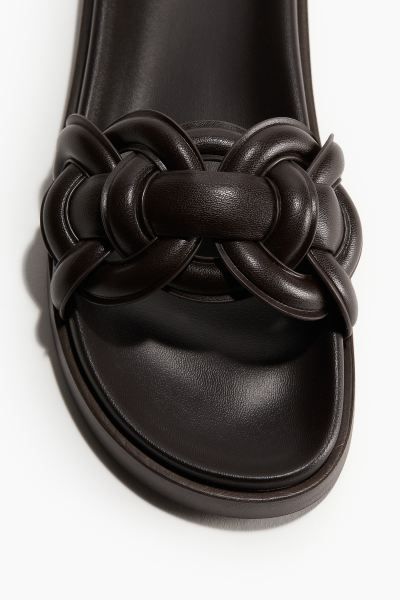 Intertwined-strap Sandals - Dark brown - Ladies | H&M US | H&M (US + CA)