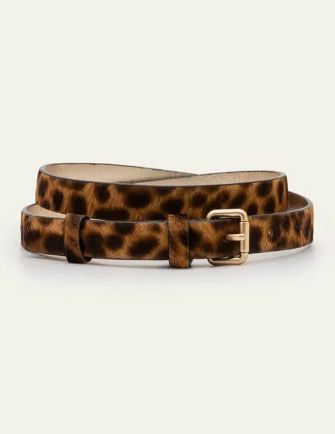 Skinny Buckle Belt Tan Leopard Women Boden | Boden (US)