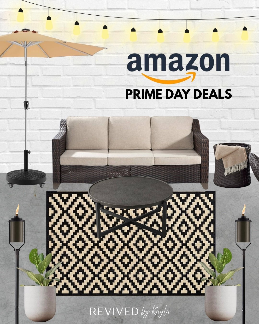 Shop this neutral small patio design during Amazon Prime Day!  🪴Everything pictured is on sale along with thousands of other home items! July 8-11 

#homedecor #homedesign #patiodecor #patiodesign #outdoorfurniture #amazonprimeday #primeday2025 #founditonamazon #amazonpartner @amazon @amazonhome #sponsored

#LTKHome #LTKSaleAlert #LTKFindsUnder100