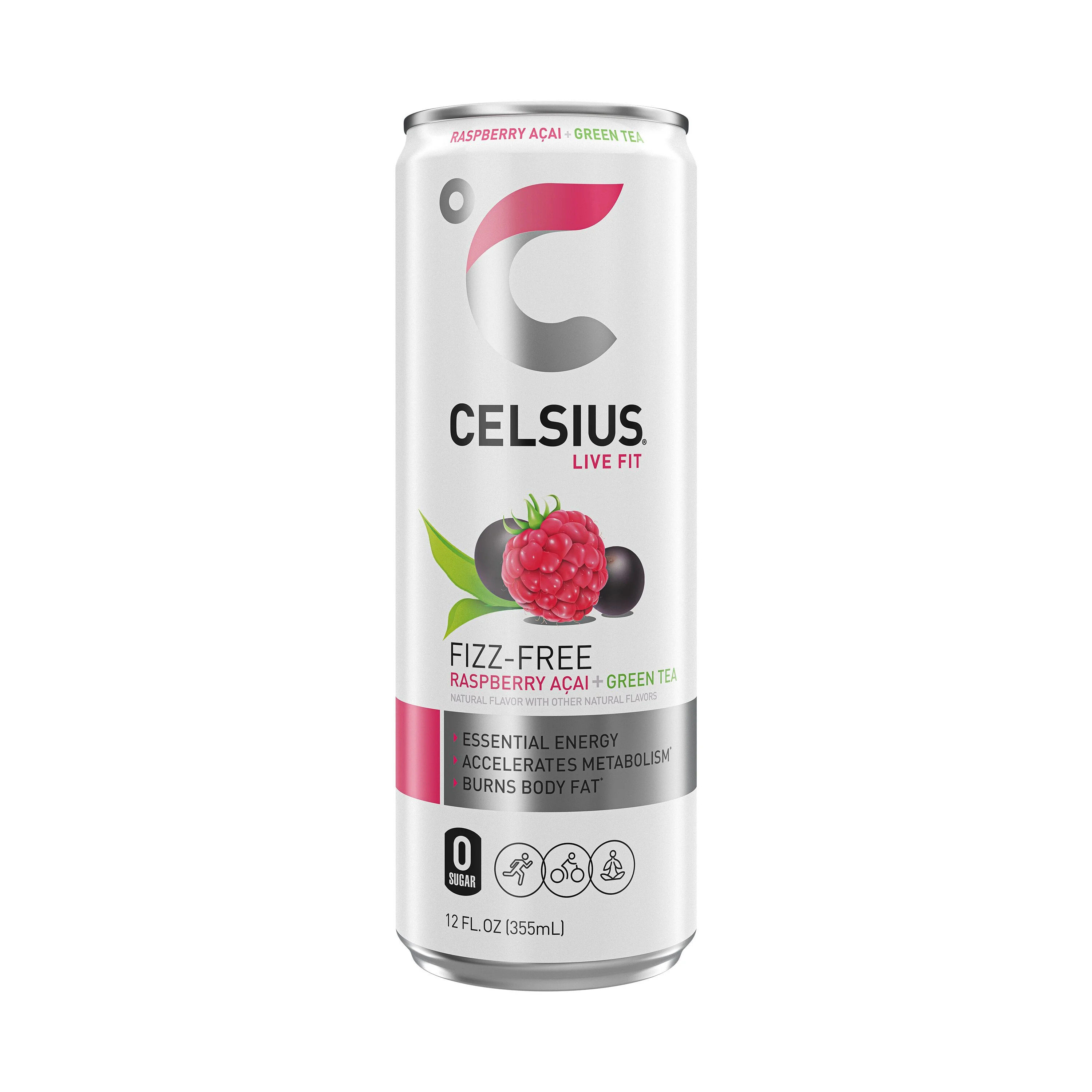 CELSIUS Raspberry Acai Green Tea, Functional Energy Drink 12 fl oz Single Can | Walmart (US)