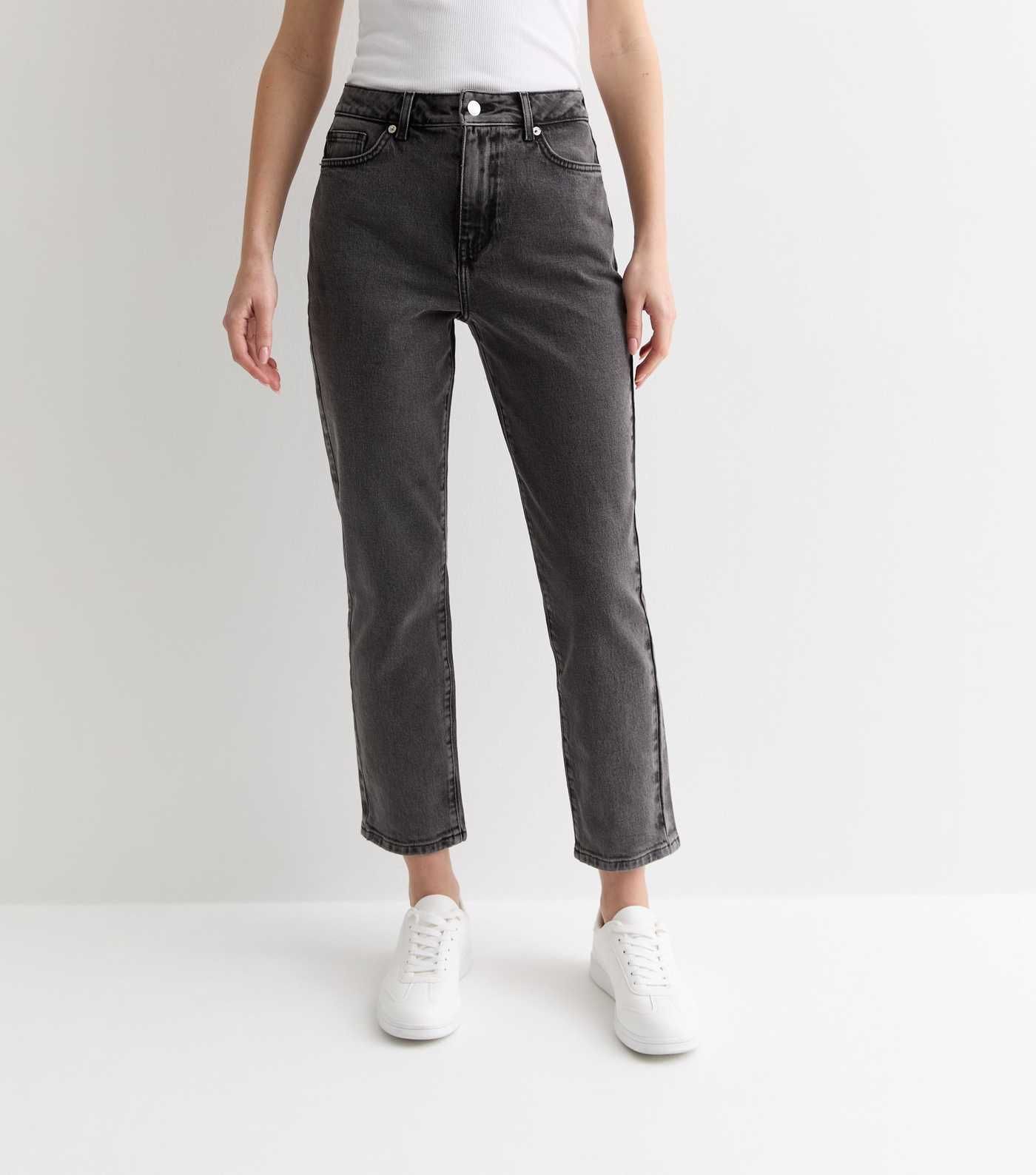 Dark Grey Ankle Grazing Hannah Straight Leg Jeans
						
						Add to Saved Items
						Remove fr... | New Look (UK)