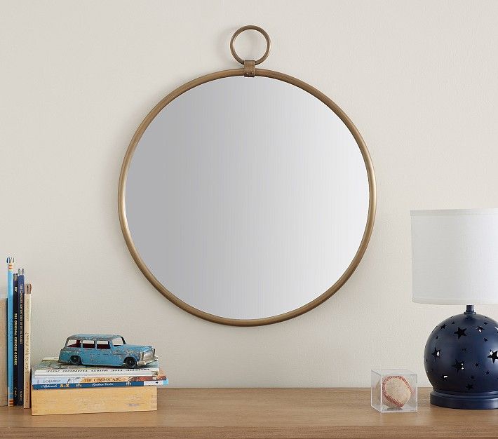 Antique Brass Ring Round Mirror | Pottery Barn Kids