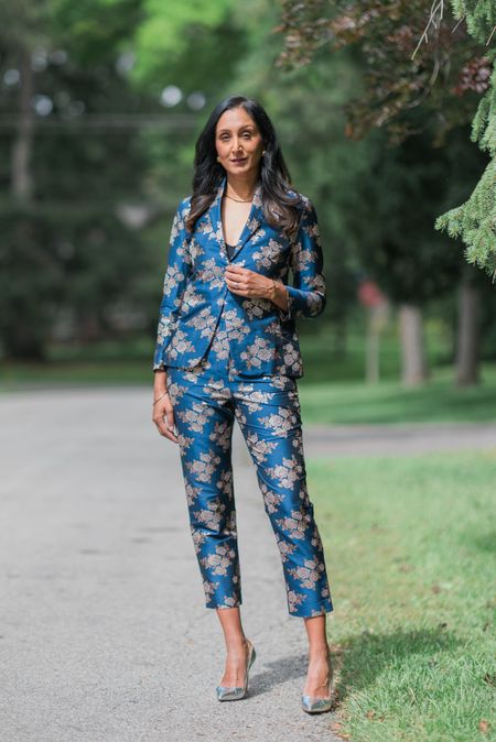 I’m wearing a size medium in the blazer and pants and I’m 5’10

This brocade suit is beautiful, a nice weight to it, not itchy and such a rich colour 


#LTKHoliday #LTKparties #LTKover40